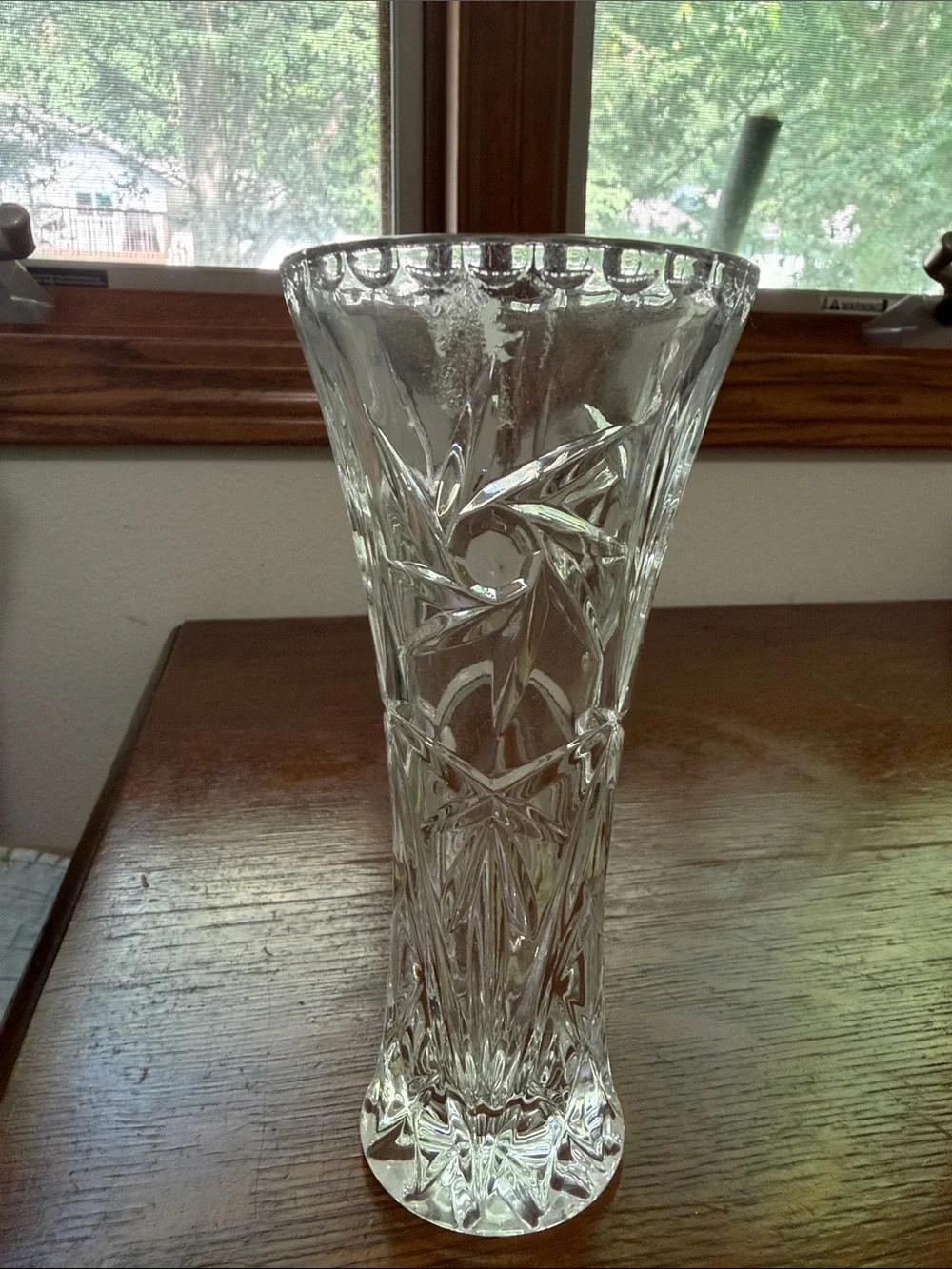 Clear Cut Glass Footed Bowl and Vase - Elegant Home Accent